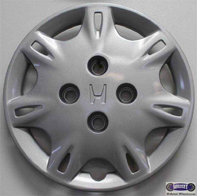 55036, Hubcaps, 14", 9597, HONDA, ACCORD, SILVER, 14 SPOKE, 4 LUG NUT